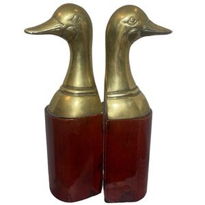 Vintage Brass Sarreid Duck Bookends